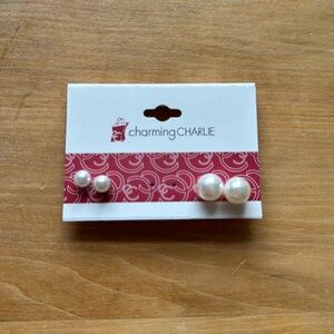 Faux pearl earrings two sets new